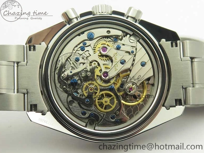 1227 Lightweight Speedmaster SS Snoopy OMF Best Edition White Dial on SS Bracelet Manual Winding Chrono Movement 7992